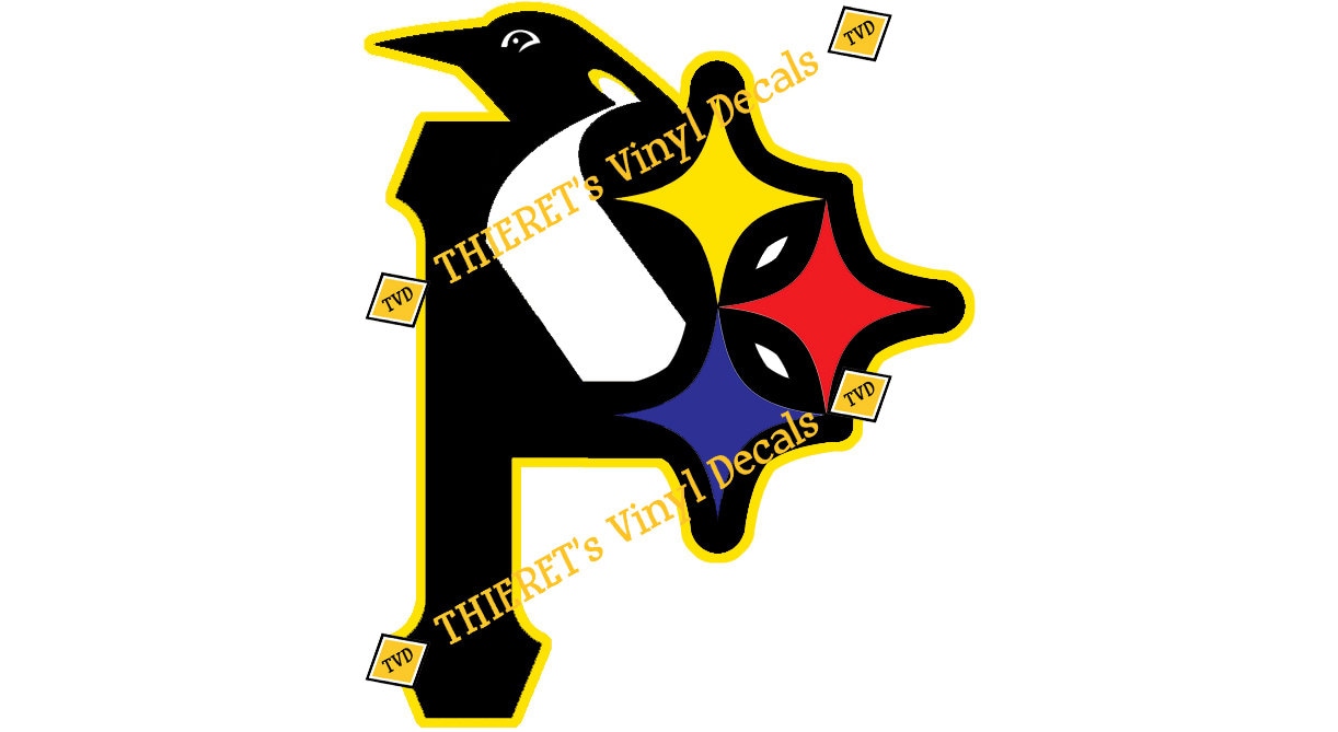 Pittsburgh sports teams trilogo vinyl car decal. laptop decal