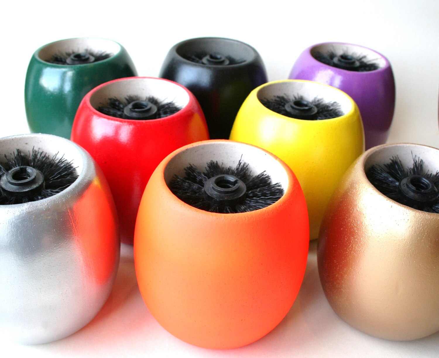 Contemporary Stone Effect Ceramic Toilet Brush & Holder