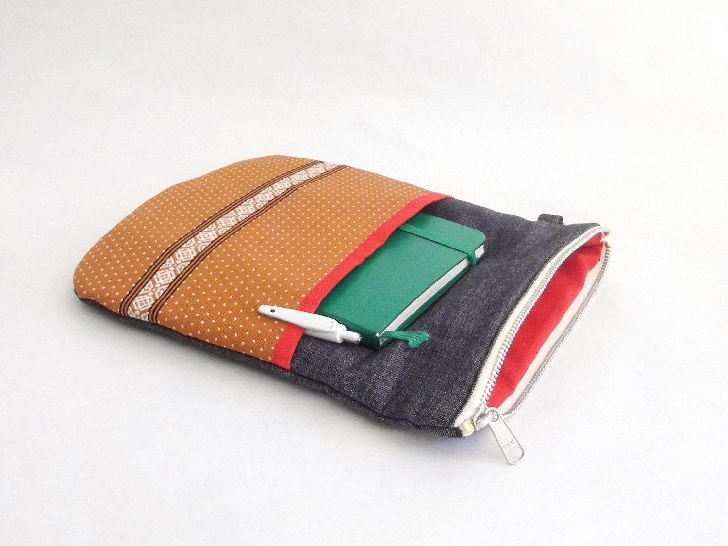 Tablet case japanese fabric tablet sleeve mustard tablet