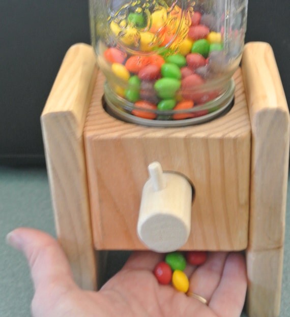 Candy dispenser. A Handmade Wood Candy Dispenser Makes a