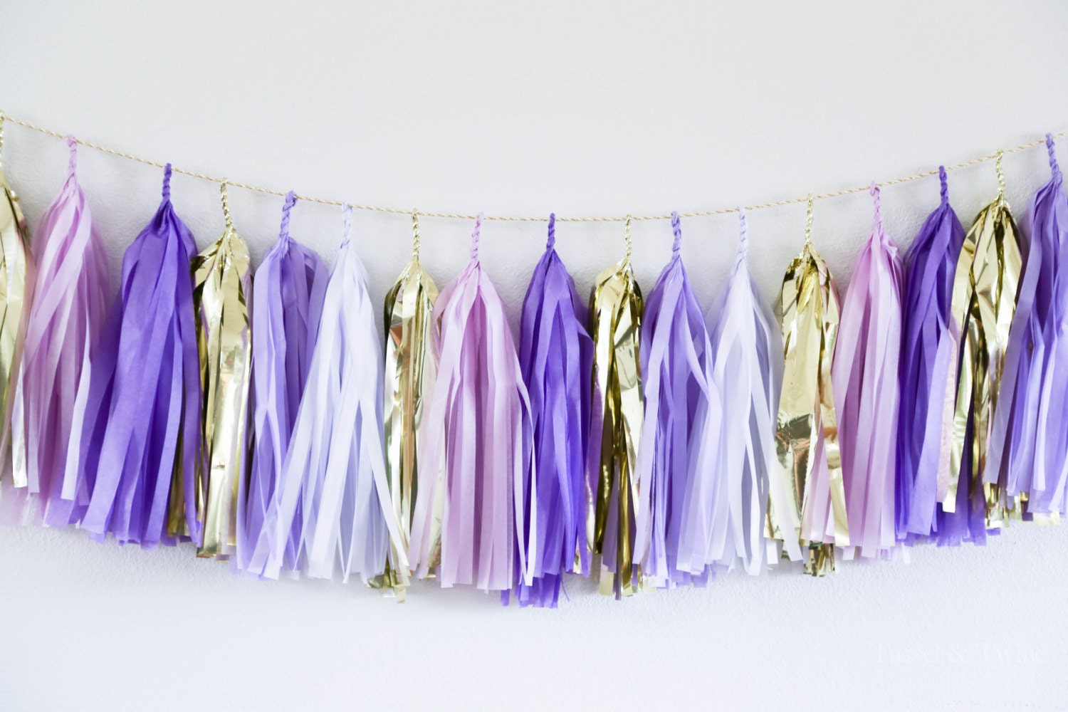 ROYAL PURPLE tissue tassel garland paper decoration