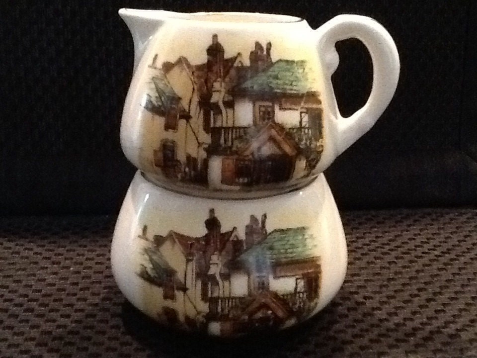 Antique Lancaster Englishware Sugar Creamer Set Sandland Hanley 