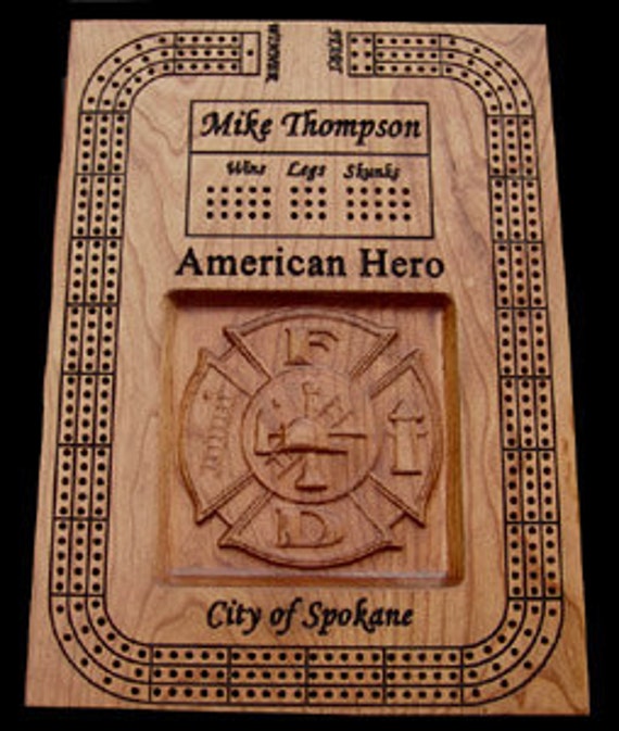 Cribbage boards Firefighter Card Games retirement gift fireman