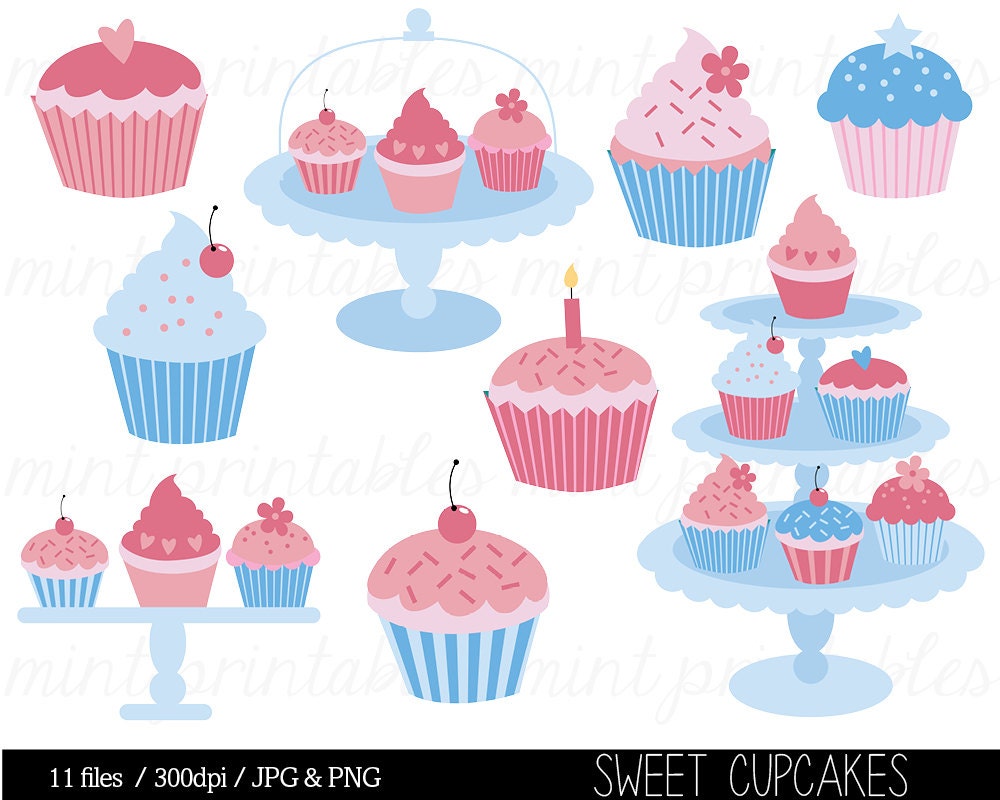 Cupcake Clipart Digital Cup Cake Clip Art Birthday Party