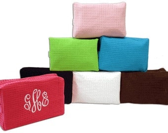 Personalized Waffle cosmetic bags for Bridesmaid set of 12