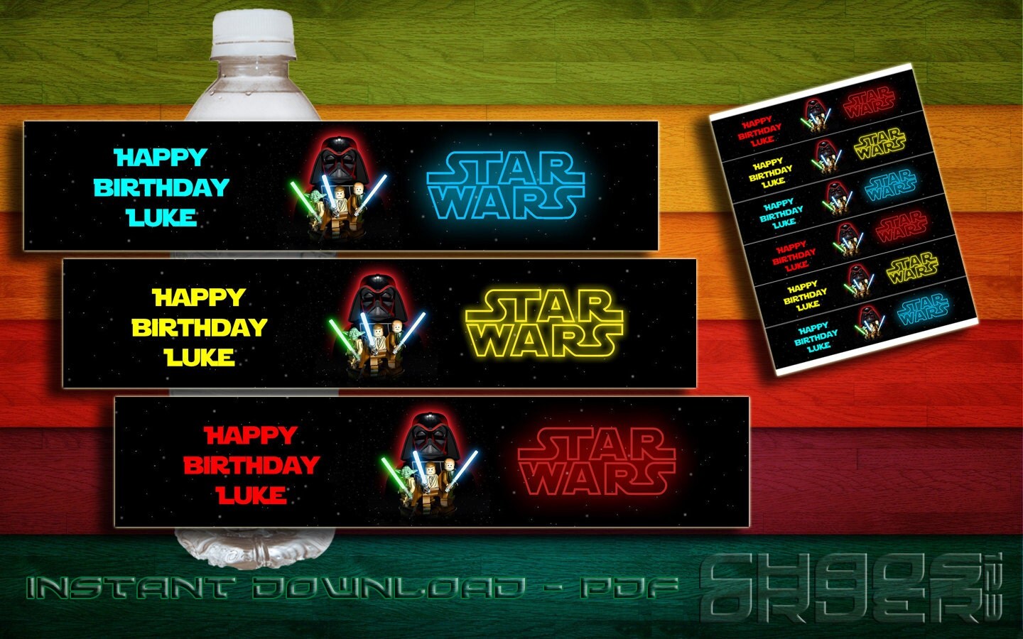 Star Wars Editable Water Bottle Labels by ChaosToOrder321