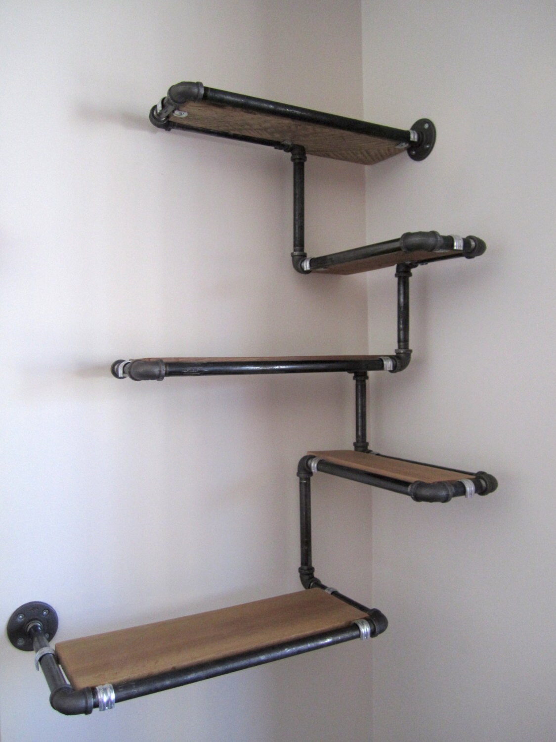 Pipe Wall Shelf with Reclaimed Wood Custom Pipe Shelves. Made