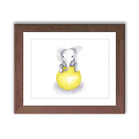 Gray and Yellow Nursery Decor Elephant Nursery Baby Room