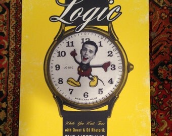 Logic limited edition silkscreen concert poster, The Neptune Theatre, Seattle, glow in the dark, signed/numbered by artist, 06.10.14