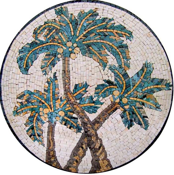 Palm Tree Mosaic Wall Art Decoration . MSA061