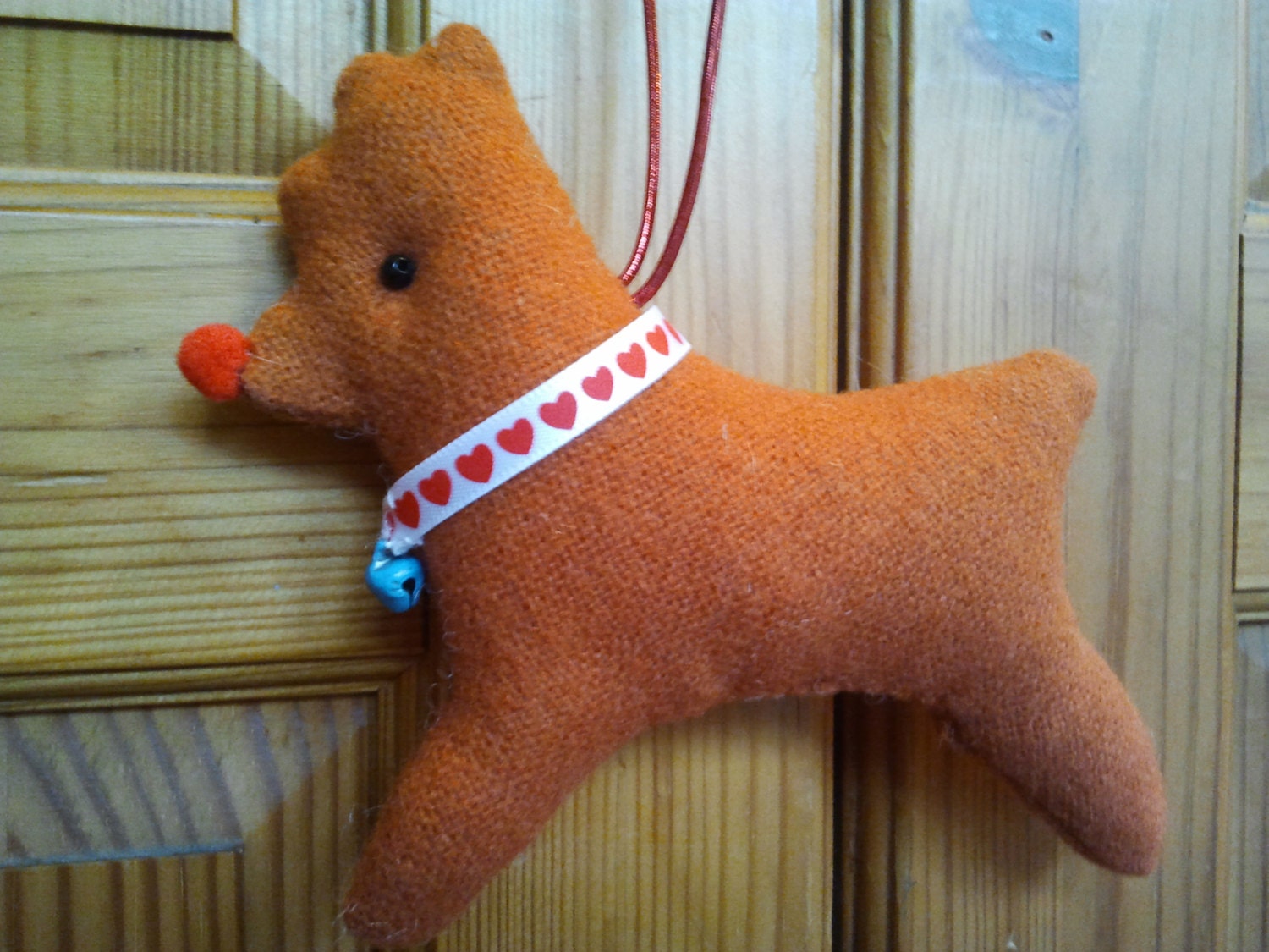 Christmas red nosed reindeer hanging decoration