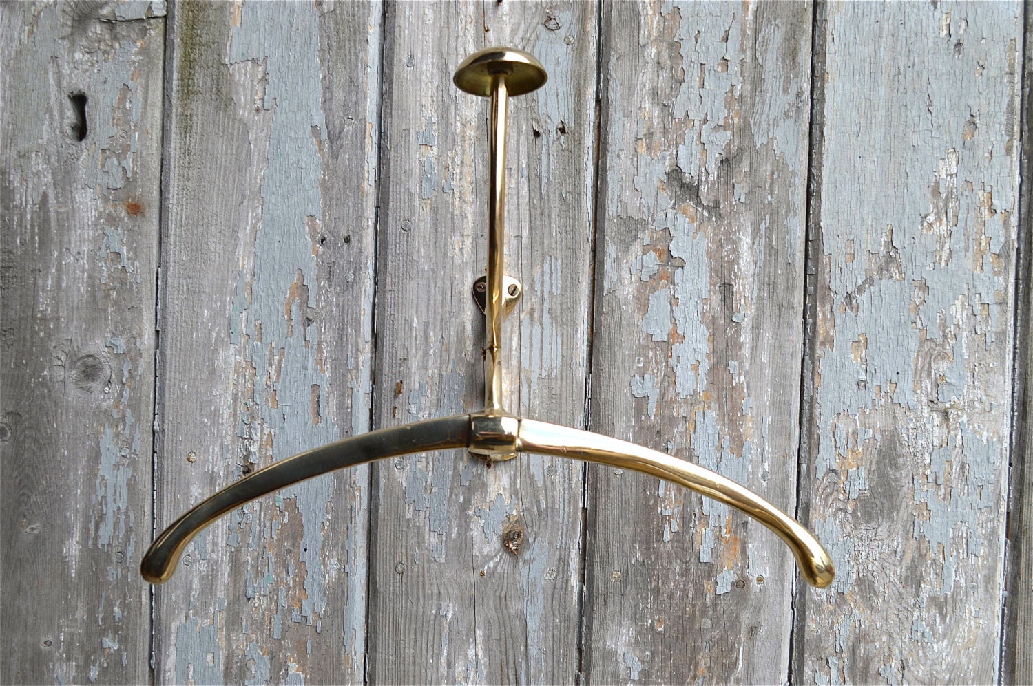 Fantastic art deco ocean liner brass wall coat hanger rack