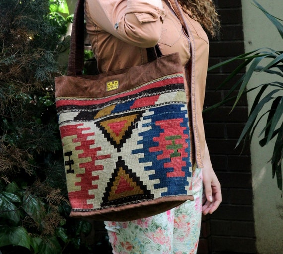 100 yr old Genuine Kilim Bag,  Hancrafted Cotton Purses, Turkish Kilim Purses, Handmade Bags,Tribal Bag, Carpet Bag,Southwestern Bag, Tote