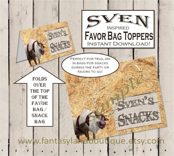 sven inspired svens snacks foldover favor bag labels snack sven inspired svens snacks foldover favor bag labels snack