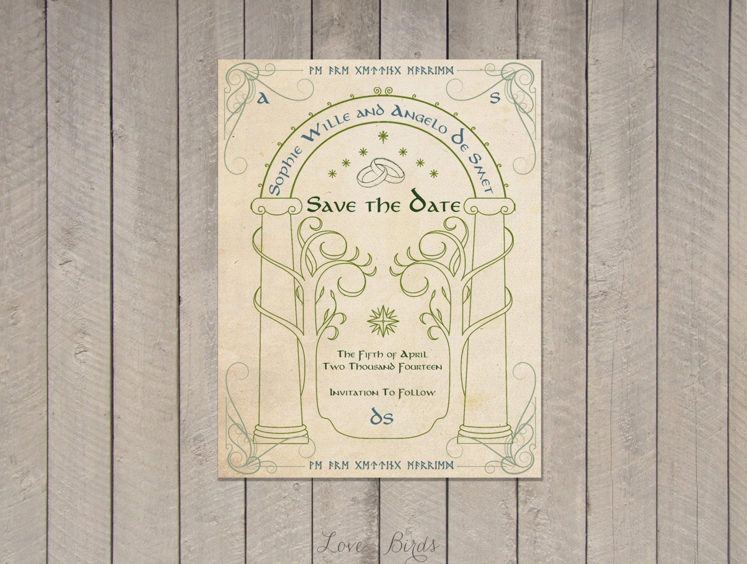 Wedding invitation Set The Hobbit Save the Date Invitation