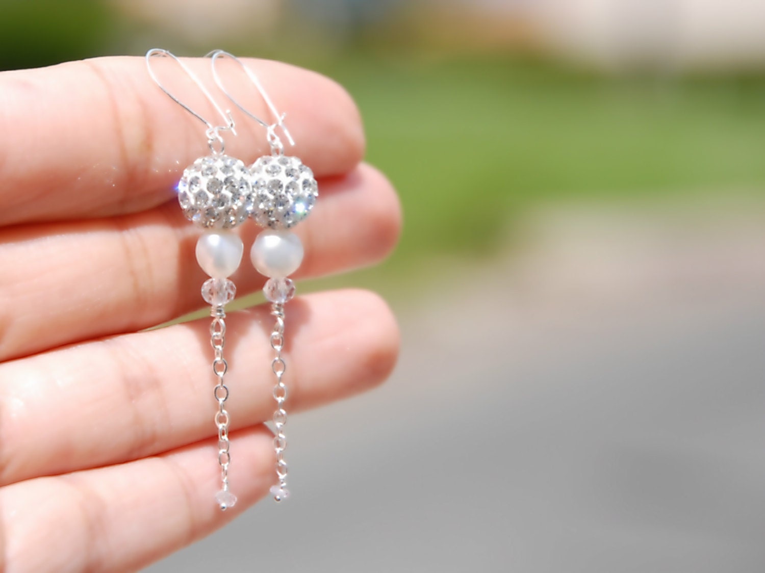 white sapphire earrings
