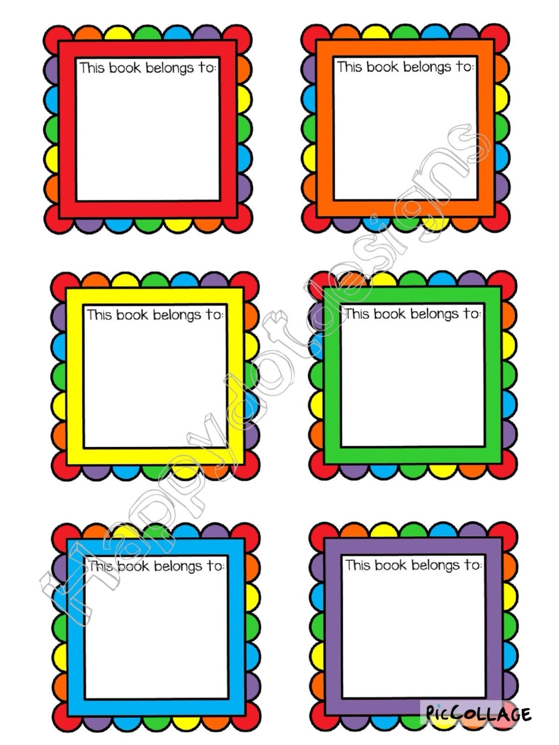 printable classroom back to school book labels by