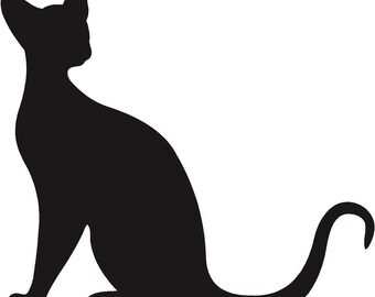 Kitten Black Cat Vinyl Wall Decal Animal Art