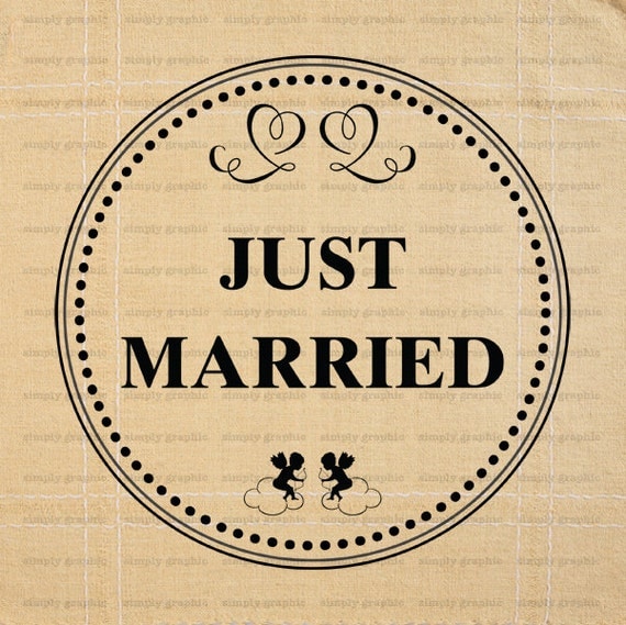 Just Married Sign Wedding DIY Wedding by SimplyGraphicStore