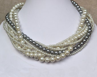 pearl necklace3-rows pearl necklaceswedding
