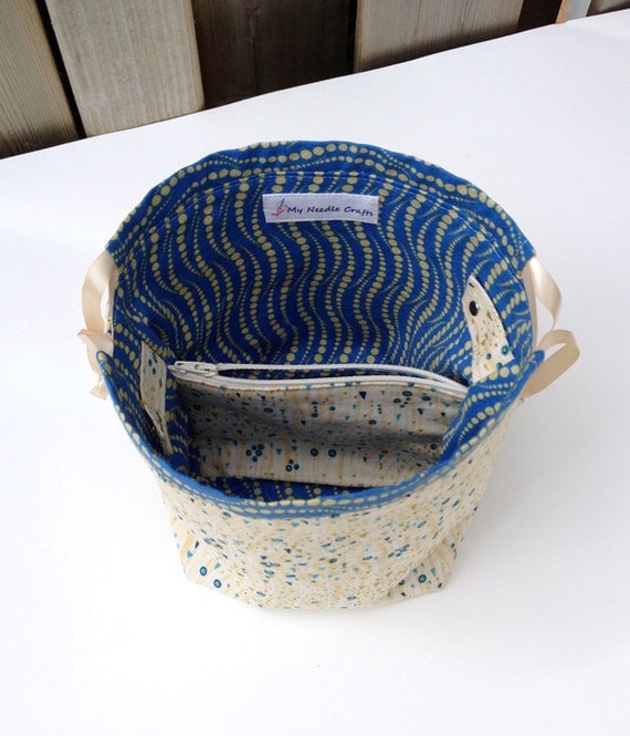 Sock Knitting Bag Yarn Bag Knitting Project Tote Bag Two at a