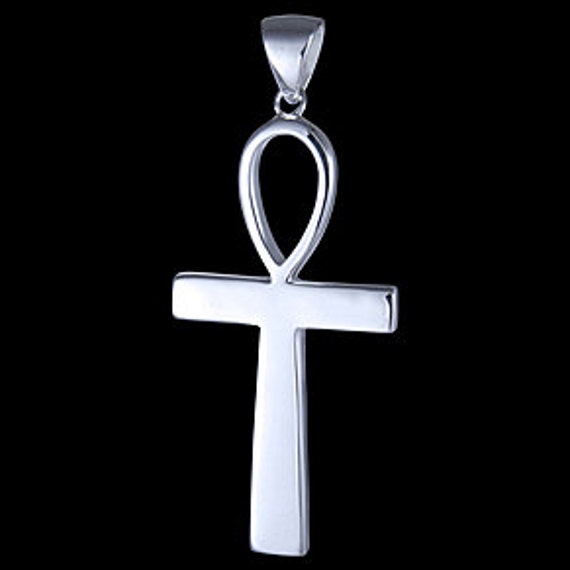 Large silver ankh pendant solid 925 sterling silver pendant
