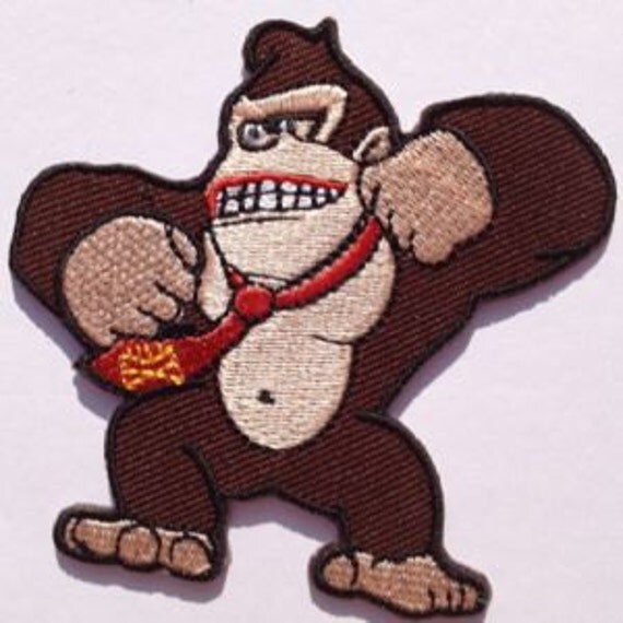 Donkey Kong Embroidered Ironon Patch / 3 DK Super by
