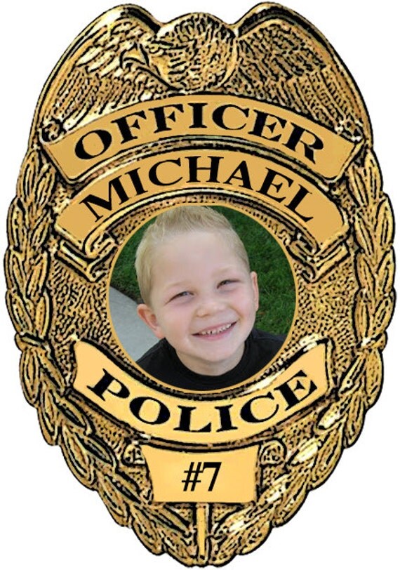 Items similar to Custom Police Photo Badge. 8 x 10 Sheet of 12 Badges