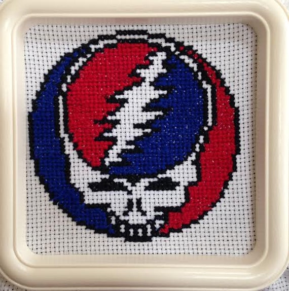 Items similar to Grateful Dead Skull Logo Cross Stitch on Etsy