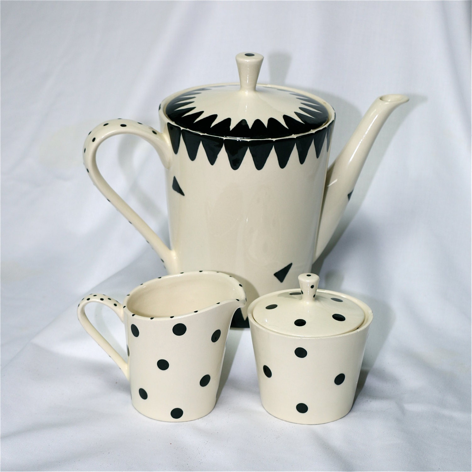 Frideaux Bynum Vintage Ceramic Coffee Pot set / creamer
