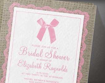 Brown Country Burlap Bridal Shower invites