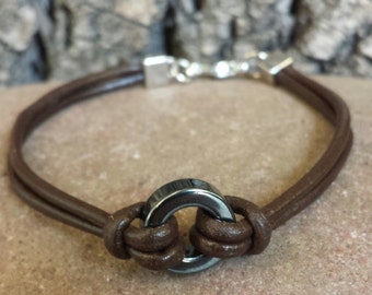 FREE SHIPPING-Men's Bracelet Gift For Dad Men Engraved