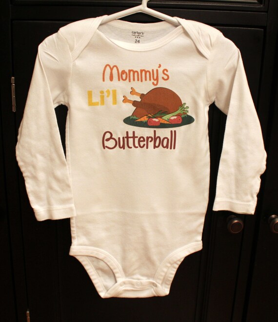 Mommy's Little butterball Thanksgiving Turkey bodysuit or