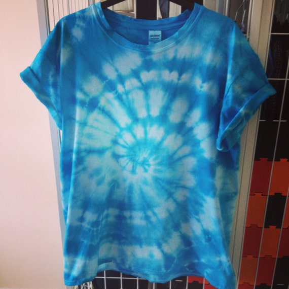 Sky Blue Spiral Tie Dye Tee