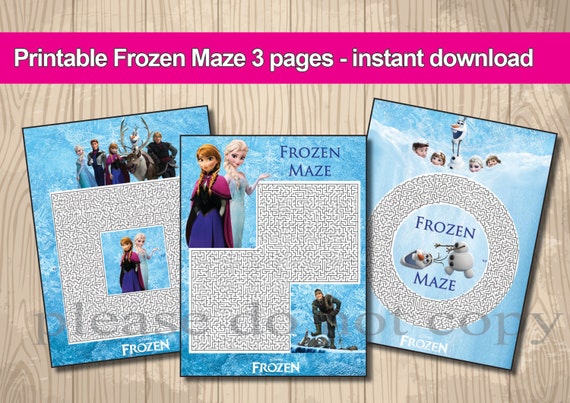 Frozen Maze game 3 jpeg files Disney Frozen Birthday party