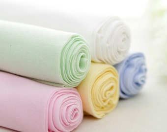 Cotton rib knit fabric,Cotton knit fabric,Ribbing and Binding Knit 5 solid colors - 67X7.8 inch/170X20cm