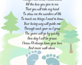 Walk Beside Me Daddy© Poem Baby / Child by KydittlezPrints
