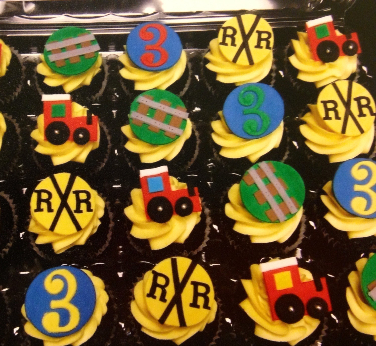 Train Themed Fondant Cupcake Toppers