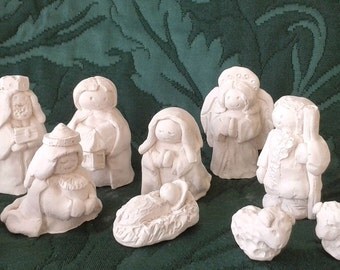 Nativity Set, Christmas Decoration, Religious Figures, Miniature Figurines, Holy Family, Plain Nativity Set, Holiday Decor, Christmas Gift
