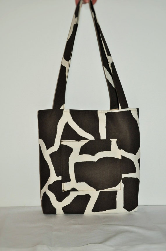 Custom fabric tote bag in animal print