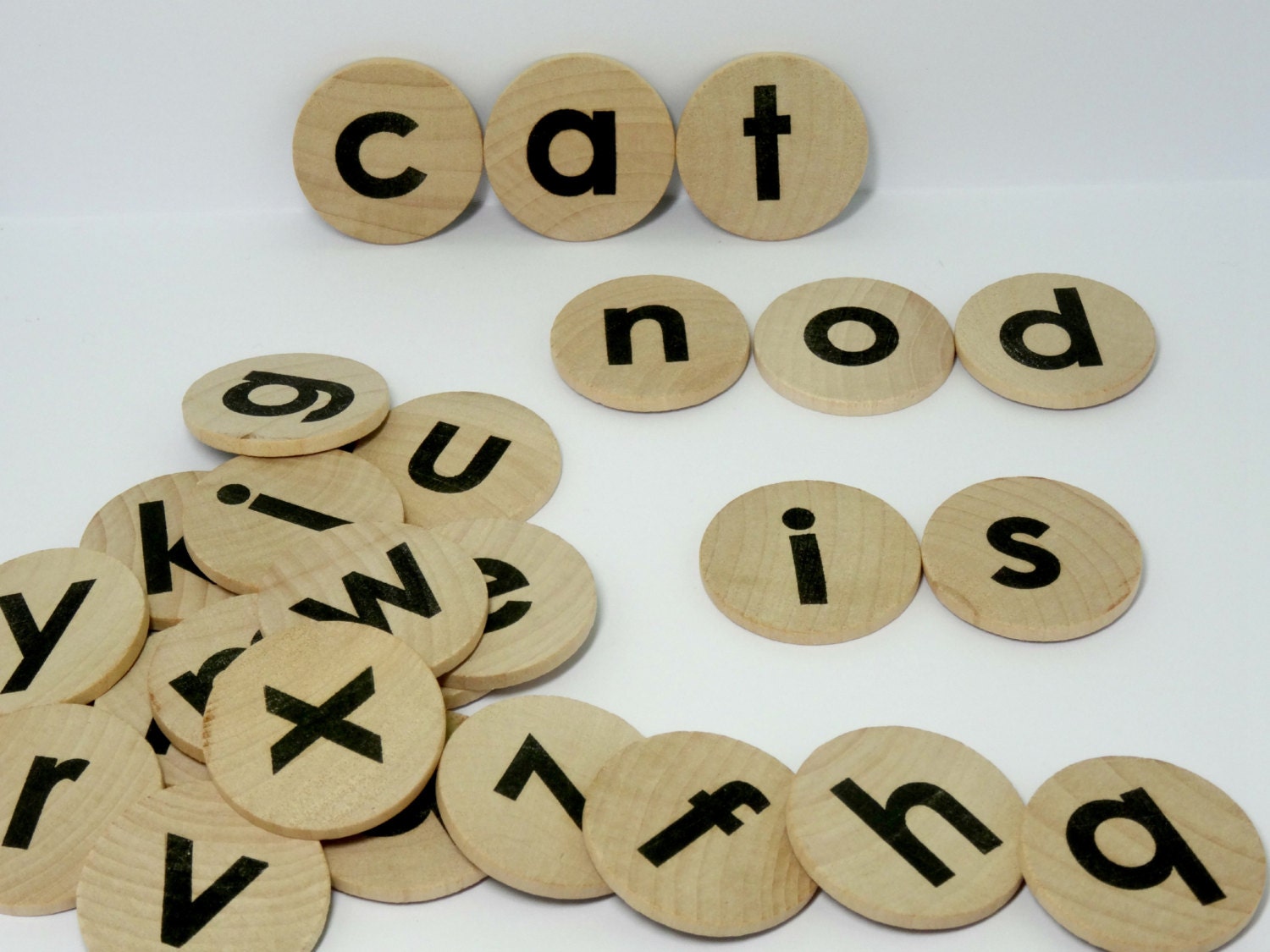 Wooden Alphabet discs alphabet by littlemasterpeaces