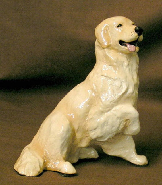 golden retriever angel figurine