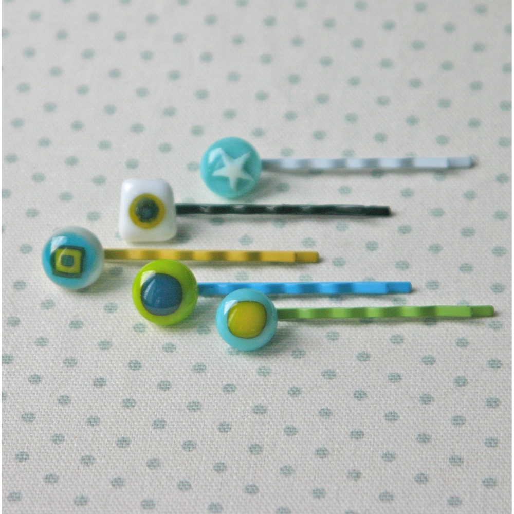 Bobby Pins Fused Glass Bobby Pins Hair Clips BohoChic Hair