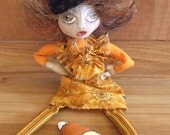 Primitive Halloween Witch Art Doll Decoration