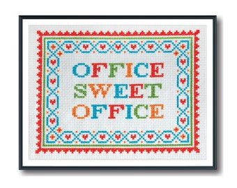 Office Sweet Office Cross Stitch Pattern Instant Download