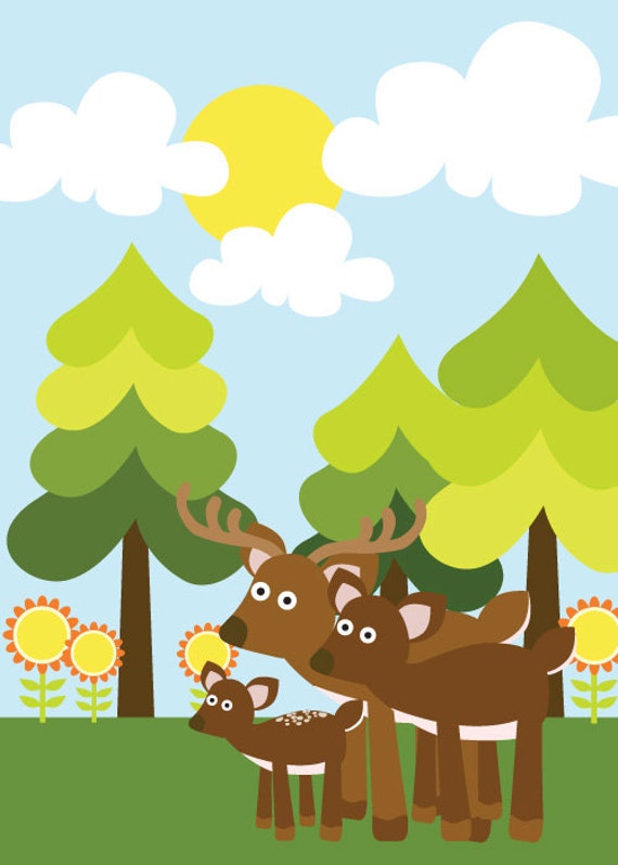 Items similar to Woodland Nursery Wall Art 'The Camping Trip Out for a ...