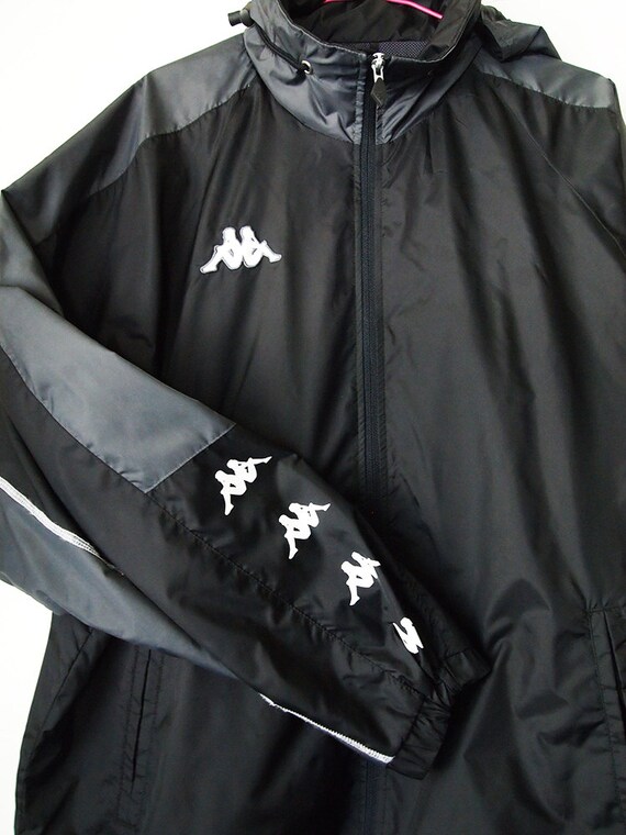 KAPPA JACKET // Vintage 90s Windbreaker Hooded Gabber UK Acid