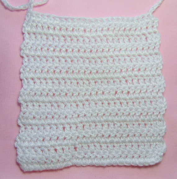 Basic Square Crocheted Tracheostomy Stoma Cover With Ties