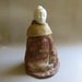 Buddha Vessel Ceramic Figurine - Quan Yin White Faced Seated Figure - Same Day Shipping