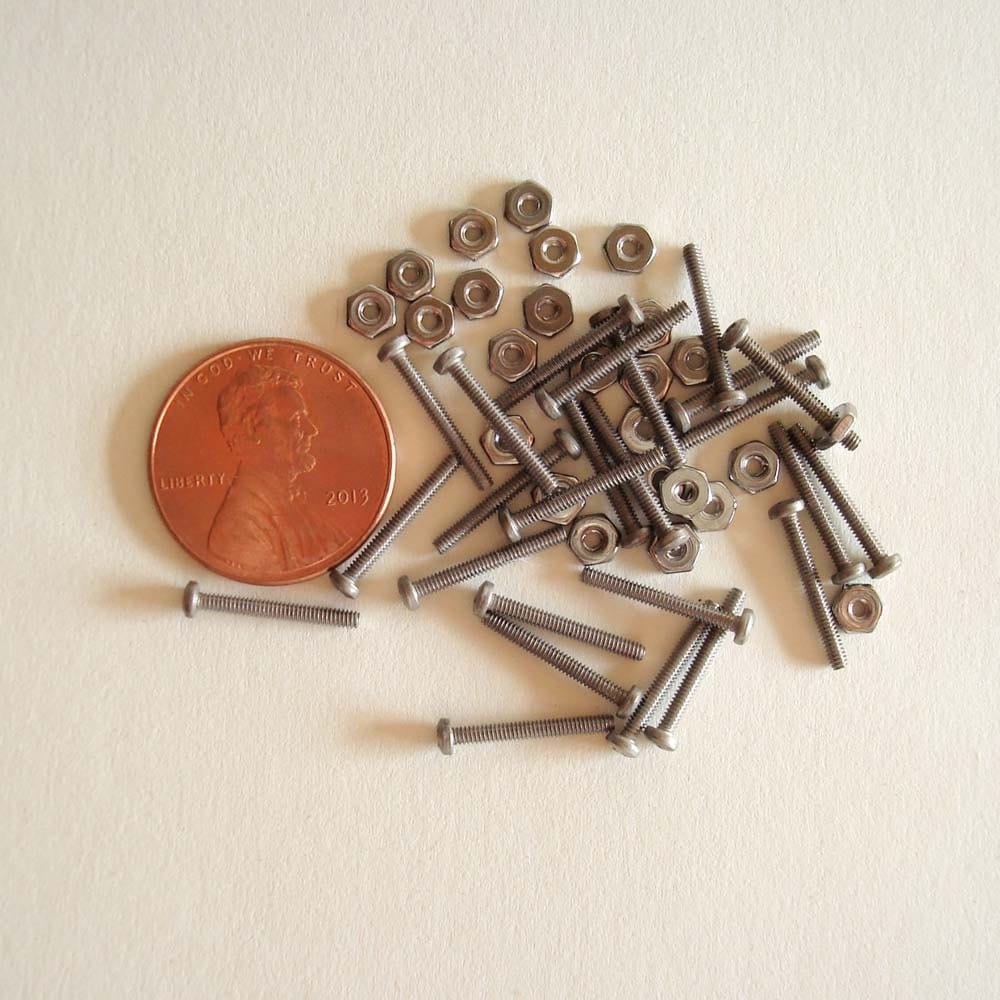 Micro Nuts and Bolts 1/2 long Stainless Steel 25 sets